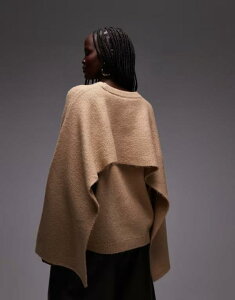 �G�C�\�X ���f�B�[�X �A�E�^�[ �j�b�g�E�Z�[�^�[ �P�[�v�f�U�C�� �L���b�v �P�[�v ASOS DESIGN fluffy sweater with cape back in mocha ���J