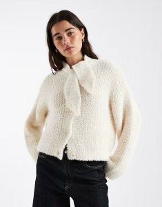 �~�X�Z���t�t���b�W ���f�B�[�X �A�E�^�[ �j�b�g�E�Z�[�^�[ Misselfridge knit sweater with pussy bow detail CREAM �N���[��