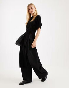 �G�C�\�X ���f�B�[�X �g�b�v�X T�V���c ASOS DESIGN longline tunic top with twist detail Black �u���b�N