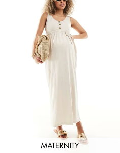 �}�}���C�V�A�X ���f�B�[�X �g�b�v�X �����s�[�X �}�^�j�e�B �}�L�V Mama.licious Mamalicious Maternity 2 functionursing button through maxi sundress in cream BEIGE �x�[�W��