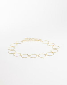 �}�C�A�N�Z�T���[�Y ���f�B�[�X �x���g My Accessories curve large ring chain belt Gold �S�[���h