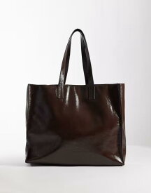 アンドアザーストーリーズ レディース バッグ & Other Stories oversized XL weekend tote bag in chocolate BROWN ブラウン