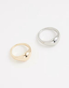 �G�C�\�X ���f�B�[�X �A�N�Z�T���[ �����O ASOS DESIGN pack of 2 bubble rings tone and silver tone Multi �}���`�J���[