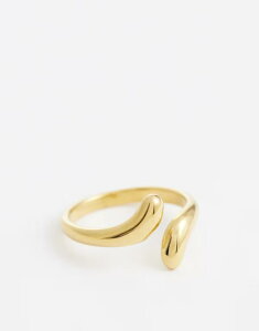 �G�C�\�X ���f�B�[�X �A�N�Z�T���[ �����O T�V���c ASOS DESIGN waterproof stainlessteel ring with wrap-aroundesign tone GOLD �S�[���h
