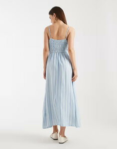 �R�b�g���I�� ���f�B�[�X �g�b�v�X �����s�[�X �~�f�B ���l�� Cotton haven linen blend strappy midi dress in amy blue stripes AMY STRIPED BLUE �u���[