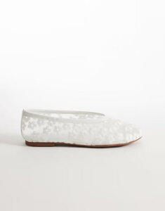 ���C�h ���f�B�[�X �V���[�Y �p���v�X �h�J RAID Enida ballet flats with embroidered flowers WHITE �z���C�g