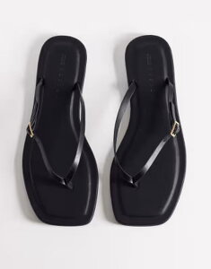 �G�C�\�X ���f�B�[�X �V���[�Y �T���_�� ASOS DESIGN Fitz skinny strap flip flops Black �u���b�N
