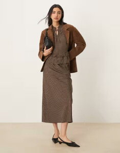 �E�F���Y�f�[�K�[�� ���f�B�[�X �{�g���X�J�[�g �h�b�g Wednesday's Girl midaxi skirt polka dots Chocolate �`���R���[�g