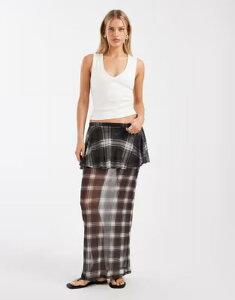 �G�C�\�X ���f�B�[�X �{�g���X�J�[�g �h�b�g�� �h�b�g �v�����g ���b�V�� �}�L�V ASOS DESIGN double layer maxi skirt in mesh polka dot print Polka dot print �h�b�g