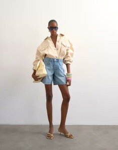 �g�b�v�V���b�v ���f�B�[�X �{�g���X �n�[�t�p���c�E�V���[�c �f�j�� Topshop denim editor short in bleach �f�j��