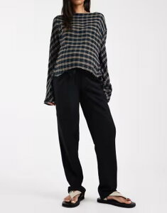 �}�}���C�V�A�X ���f�B�[�X �{�g���X �J�W���A���p���c ���l�� �}�^�j�e�B Mama.licious Mamalicious Maternity tie waist linen touch pants Black �u���b�N