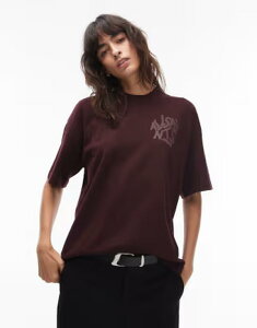 �I�[���Z�C���c ���f�B�[�X �g�b�v�X T�V���c AllSaints Orlando Etta T-shirt Oxblood red ���b�h