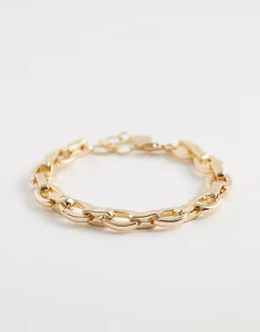 �G�C�\�X ���f�B�[�X �A�N�Z�T���[ �u���X���b�g�E�o���O���E�A���N���b�g ASOS DESIGN chain link braceletone GOLD �S�[���h