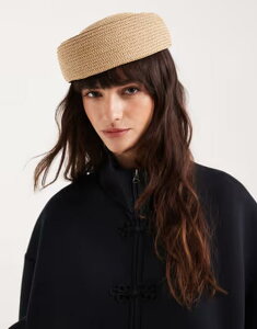�G�C�\�X ���f�B�[�X �A�N�Z�T���[ �X�q ASOS DESIGN straw pillbox hat inatural Natural