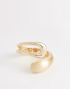 �G�C�\�X ���f�B�[�X �A�N�Z�T���[ �u���X���b�g�E�o���O���E�A���N���b�g ASOS DESIGN wrap around cuff bracelet with brushed gold tone detail GOLD �S�[���h