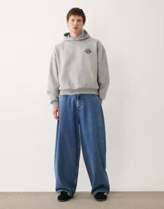 �G�C�\�X �����Y �A�E�^�[ �p�[�J�[�E�X�E�F�b�g �v�����g ASOS DESIGN extreme oversized boxy hoodie with dragon print heather Gray Heather �O���[