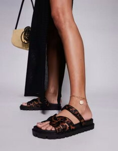 �V�~ ���f�B�[�X �V���[�Y �T���_�� SIMMI Shoesimmi London Adelle strappy flat sandals in leopard �A�j�}��