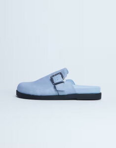 �g�b�v�V���b�v ���f�B�[�X �V���[�Y �X���b�|���E���[�t�@�[ Topshop Amy slip on mules with buckle in light Blue pony �u���[