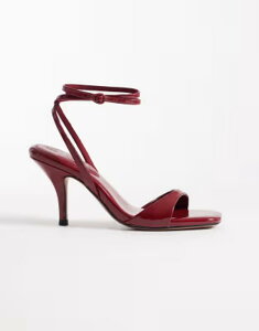 �G�C�\�X ���f�B�[�X �V���[�Y �T���_�� �q�[�� ASOS DESIGN Hope barely there mid heel stiletto sandals in dark Burgundy �o�[�K���f�B