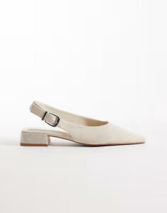 �G�C�\�X ���f�B�[�X �V���[�Y �p���v�X ���l�� ASOS DESIGN Wide Fit Lotto slingback linen look ballet flats inatural Naturalinen