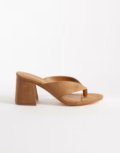 �����h�����x�� ���f�B�[�X �V���[�Y �T���_�� �q�[�� London Rebelle heeled flip flop sandals in mocha ���J