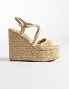 �G�C�\�X ���f�B�[�X �V���[�Y �T���_�� ASOS DESIGN Trista espadrille wedges inatural with gold flecks NATURAL �S�[���h