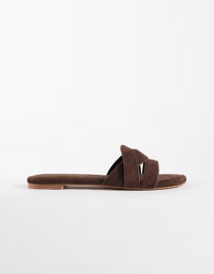 �V�~ ���f�B�[�X �V���[�Y �T���_�� �X�G�[�h SIMMI Shoesimmi London Jade flat sandals in espresso suedetteSPRESSO FAUX SUEDE