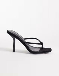 �V�~ ���f�B�[�X �V���[�Y �T���_�� �X�G�[�h �q�[�� SIMMI Shoesimmi London Asra heeled mule sandalsuedette Black faux suede �u���b�N