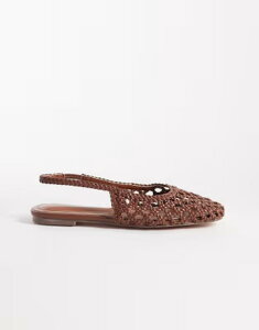 �V�~ ���f�B�[�X �V���[�Y �p���v�X SIMMI Shoesimmi London Biao slingback woven ballet flats in tan pu �^��