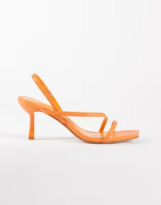 �V�~ ���f�B�[�X �V���[�Y �T���_�� �q�[�� SIMMI Shoesimmi Londonatasha strappy heeled sandals in orange PU �I�����W