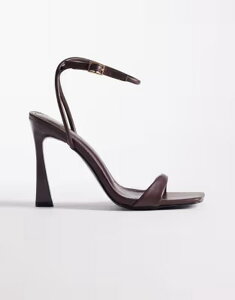 �V�~ ���f�B�[�X �V���[�Y �T���_�� �q�[�� SIMMI Shoesimmi London Kareena barely there heeled sandals in chocolate �`���R���[�g