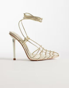 �V�~ ���f�B�[�X �V���[�Y �T���_�� �g�[�� �q�[�� SIMMI Shoesimmi London Girogia tie leg heeled sandals metallic Gold Metallic �S�[���h