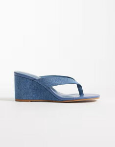 �V�~ ���f�B�[�X �V���[�Y �T���_�� �f�j�� SIMMI Shoesimmi London Jules toe thong wedge sandals denim �f�j��