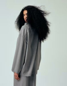 �G�C�\�X ���f�B�[�X �A�E�^�[ �W���P�b�g�E�u���]�� �X�^���h�l�b�N ASOS DESIGN tailored funnel neck jacket - part of a set Gray �O���[