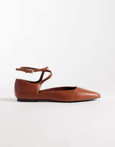 �A���h�A�U�[�X�g�[���[�Y ���f�B�[�X �V���[�Y �p���v�X�G�[�h ���U�[ & Other Stories realeather strap ballet flats with real suede lining BROWN �u���E��