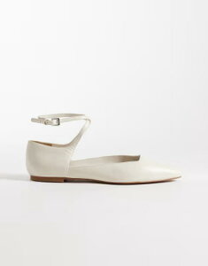 �A���h�A�U�[�X�g�[���[�Y ���f�B�[�X �V���[�Y �p���v�X�G�[�h ���U�[ & Other Stories realeather strap ballet flats with real suede lining WHITE �z���C�g