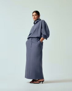 �G�C�\�X ���f�B�[�X �{�g���X�J�[�g �}�L�V ASOS DESIGN Curve tailored pencil maxi skirt - part of a set Blue �u���[