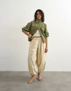 �g�b�v�V���b�v ���f�B�[�X �{�g���X �J�W���A���p���c Topshop extreme poplin pull-on balloon pants in yellow Buttermilk �C�G���[