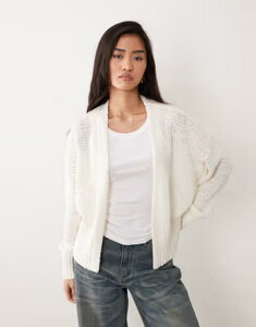 �G�C�\�X ���f�B�[�X �A�E�^�[ �J�[�f�B�K�� ASOS DESIGN slubby edge to edge cardigan in cream �N���[��
