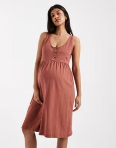 �}�}���C�V�A�X ���f�B�[�X �g�b�v�X �����s�[�X �~�j �}�^�j�e�B Mama.licious Mamalicious Maternity 2 functionursing button up mini sundress Mahogany �o�[�K���f�B