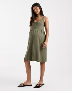 �}�}���C�V�A�X ���f�B�[�X �g�b�v�X �����s�[�X �~�j �}�^�j�e�B Mama.licious Mamalicious Maternity 2 functionursing button up mini sundress in darkalamata �J�[�L