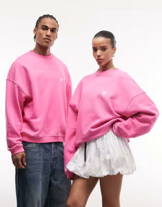 �R���[�W���� ���f�B�[�X �A�E�^�[ �p�[�J�[�E�X�E�F�b�g �V���c COLLUSION Unisex washed pink boxy sweatshirt with embroidery PINK �s���N