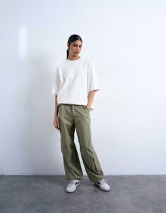�g�b�v�V���b�v ���f�B�[�X �{�g���X �J�W���A���p���c �J�[�S�p���c Topshop ripstop cargo pants with drawcord hem Khaki �J�[�L