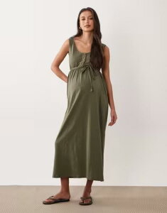 �}�}���C�V�A�X ���f�B�[�X �g�b�v�X �����s�[�X �}�^�j�e�B �}�L�V Mama.licious Mamalicious Maternity 2 functionursing button up maxi sundress in darkalamata �J�[�L