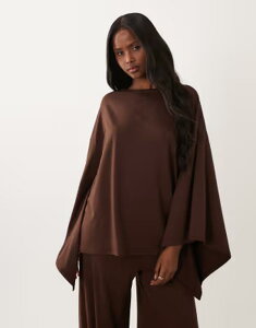 �G�C�\�X ���f�B�[�X �g�b�v�X T�V���c �P�[�v�f�U�C�� �L���b�v �P�[�v ASOS DESIGN cape style top - part of a set BROWN �u���E��
