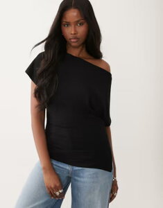 �G�C�\�X ���f�B�[�X �g�b�v�X T�V���c ASOS DESIGN fallen shoulder top - part of a set Black �u���b�N