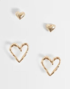 �I�����[ ���f�B�[�X �A�N�Z�T���[ �s�A�X�E�C�������O ONLY 2-pack heart earrings GOLD �S�[���h