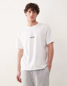 �W���b�N �A���h �W���[���Y �����Y �g�b�v�X T�V���c ���S Jack & Jones T-shirt with front logo White �z���C�g