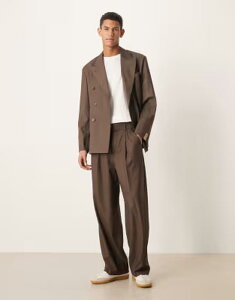 �n�E�X�I�u�T�j�[ �����Y �{�g���X �J�W���A���p���c �v���[�c House of Sunny pleated tailored suit pants in espresso brown - part of a set BROWN �u���E��