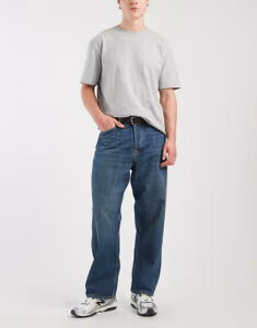 �W���b�N �A���h �W���[���Y �����Y �{�g���X �f�j���p���c �W�[���Y Jack & Jones Alex baggy fit jeans in mid Blue Denim �f�j��